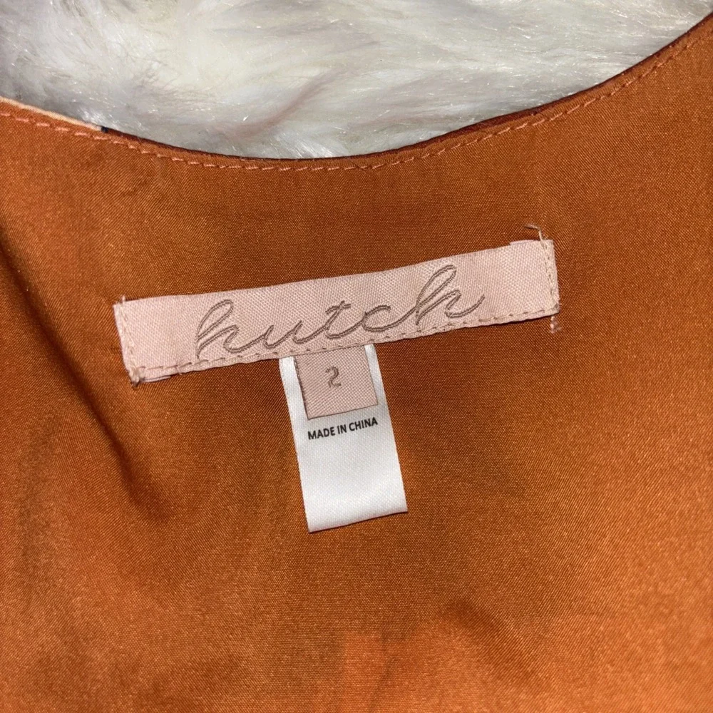 Hutch Anthropologie Women's Floral Belted Brown Maxi Dress Short Sleeves Size‎ 2 - Picture 8 of 10